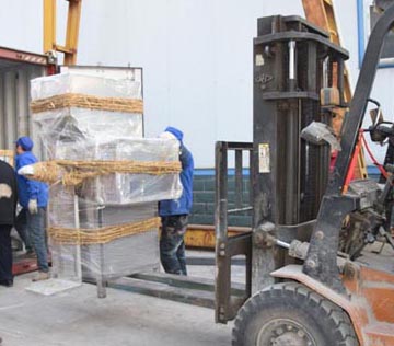 Cassava flour processing machine container will be shipped to